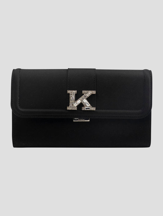 Kiton Black Viscose Silk Pl Bag Women
