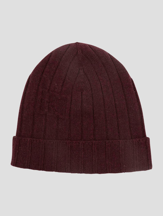Kiton Burgundy Cashmere Beanie Hat Women