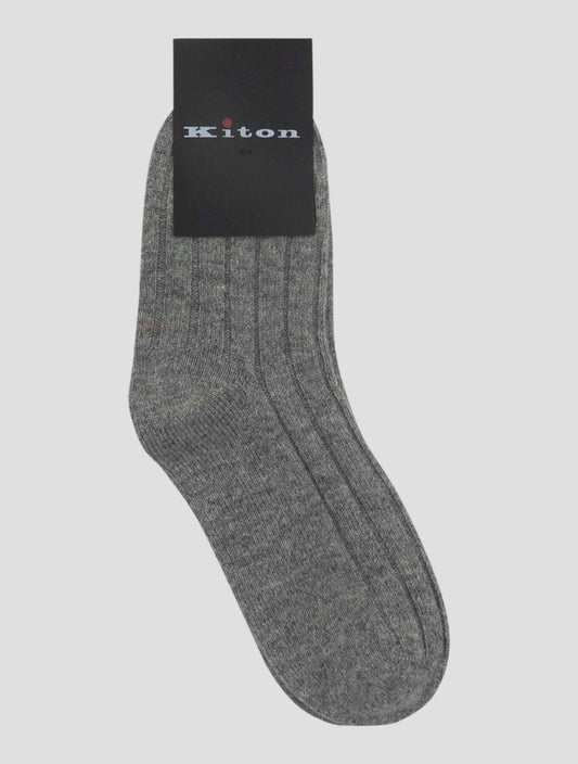 Kiton Gray Cashmere Socks Women