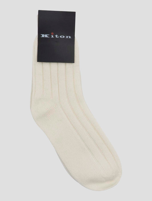 Kiton White Cashmere Socks Women