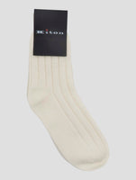 Kiton White Cashmere Socks Women