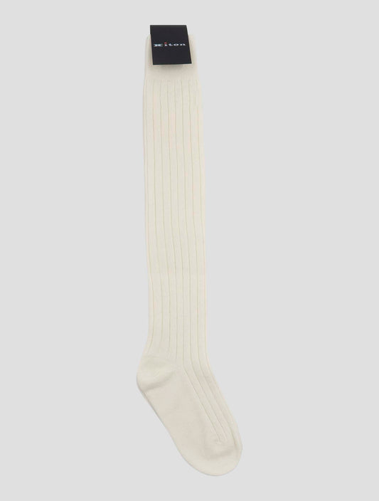 Kiton White Cashmere Socks Women