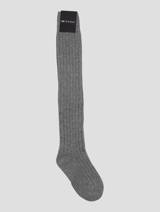 Kiton Gray Cashmere Socks Women
