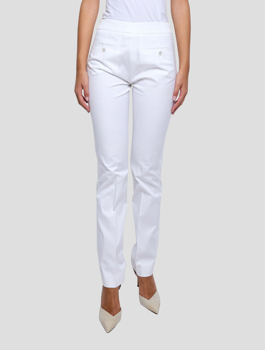 Kiton White Cotton Ea Pants Women