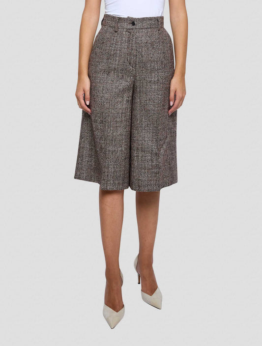 Kiton Brown Wool Alpaca Pa Short Pants Women