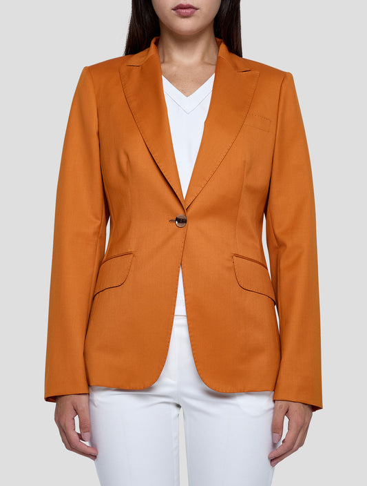Kiton Orange Virgin Wool 160's Blazer Women
