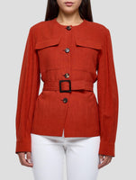 Kiton Red Linen Blazer Women
