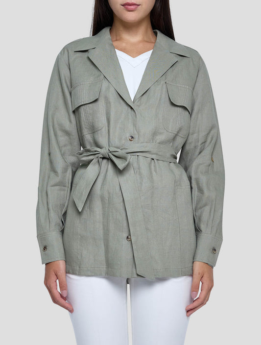 Kiton Green Linen Shirt Women