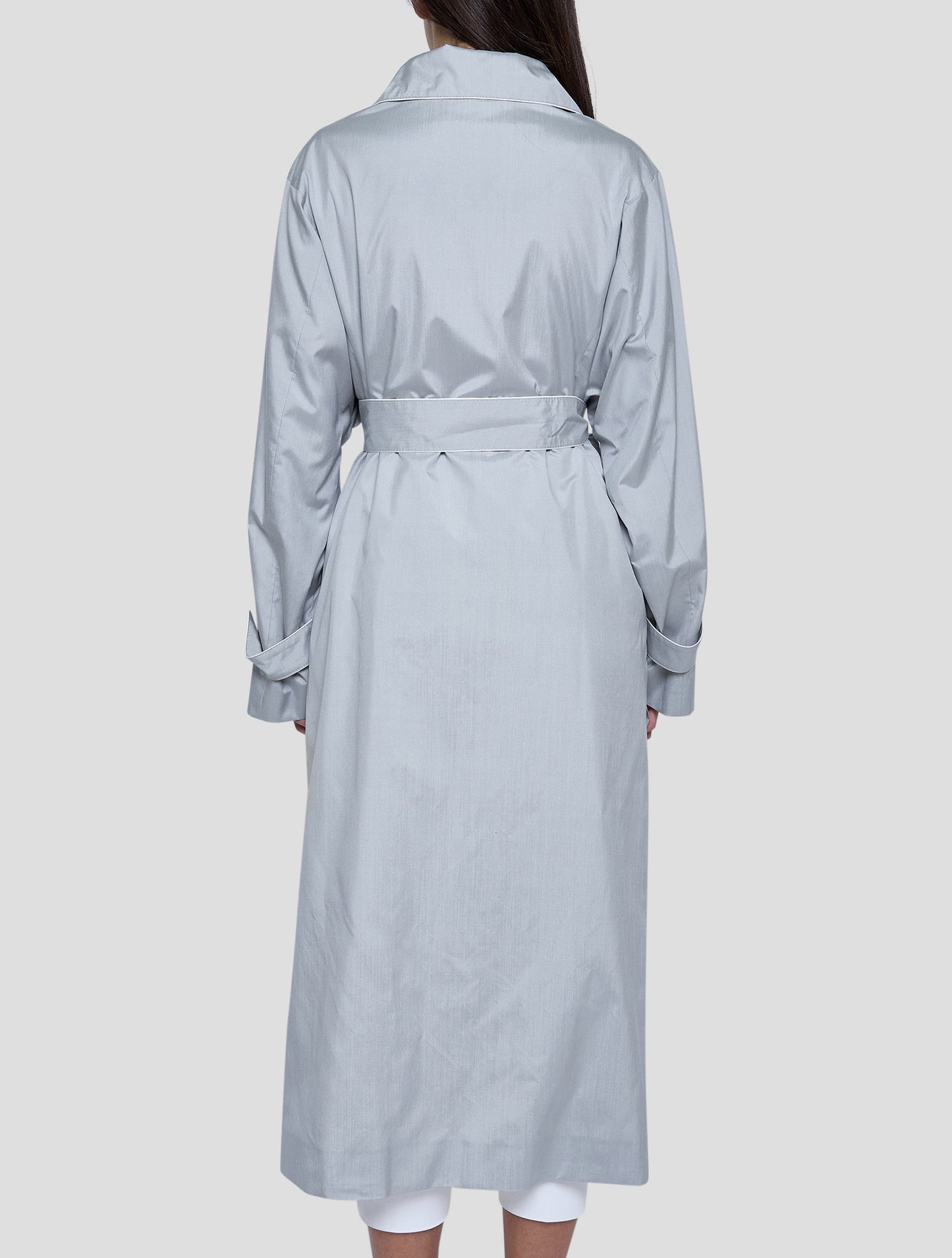 Kiton Gray Silk Overcoat Women