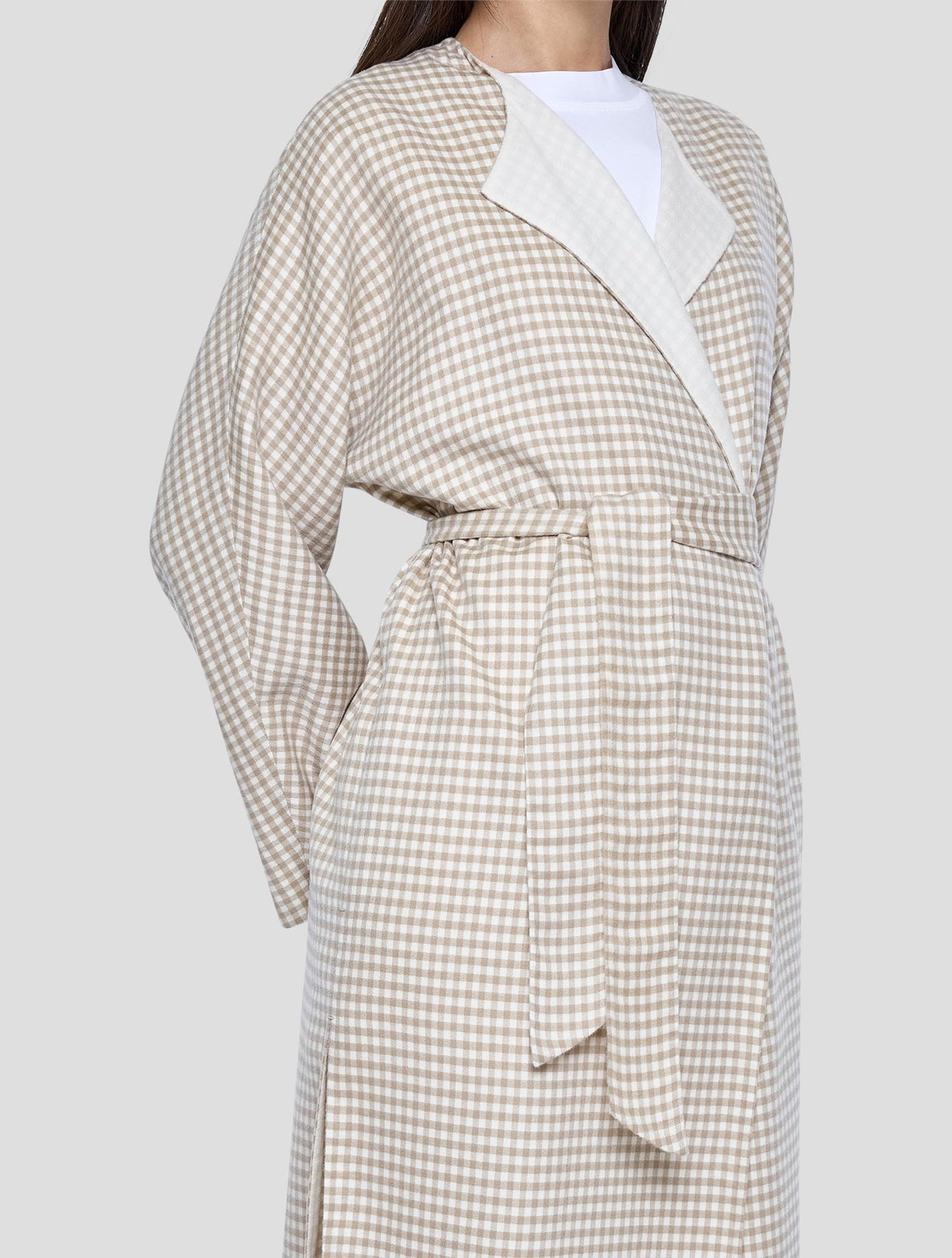 Kiton Beige White Cashmere Overcoat Women