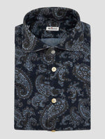 Kiton Blue Brown Cotton Shirt