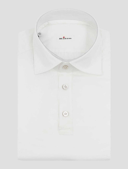 Kiton White Cotton Shirt Polo Positano