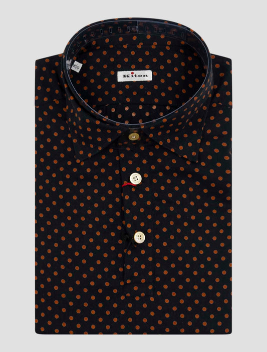 Kiton Black Orange Cotton Polo Shirt Positano