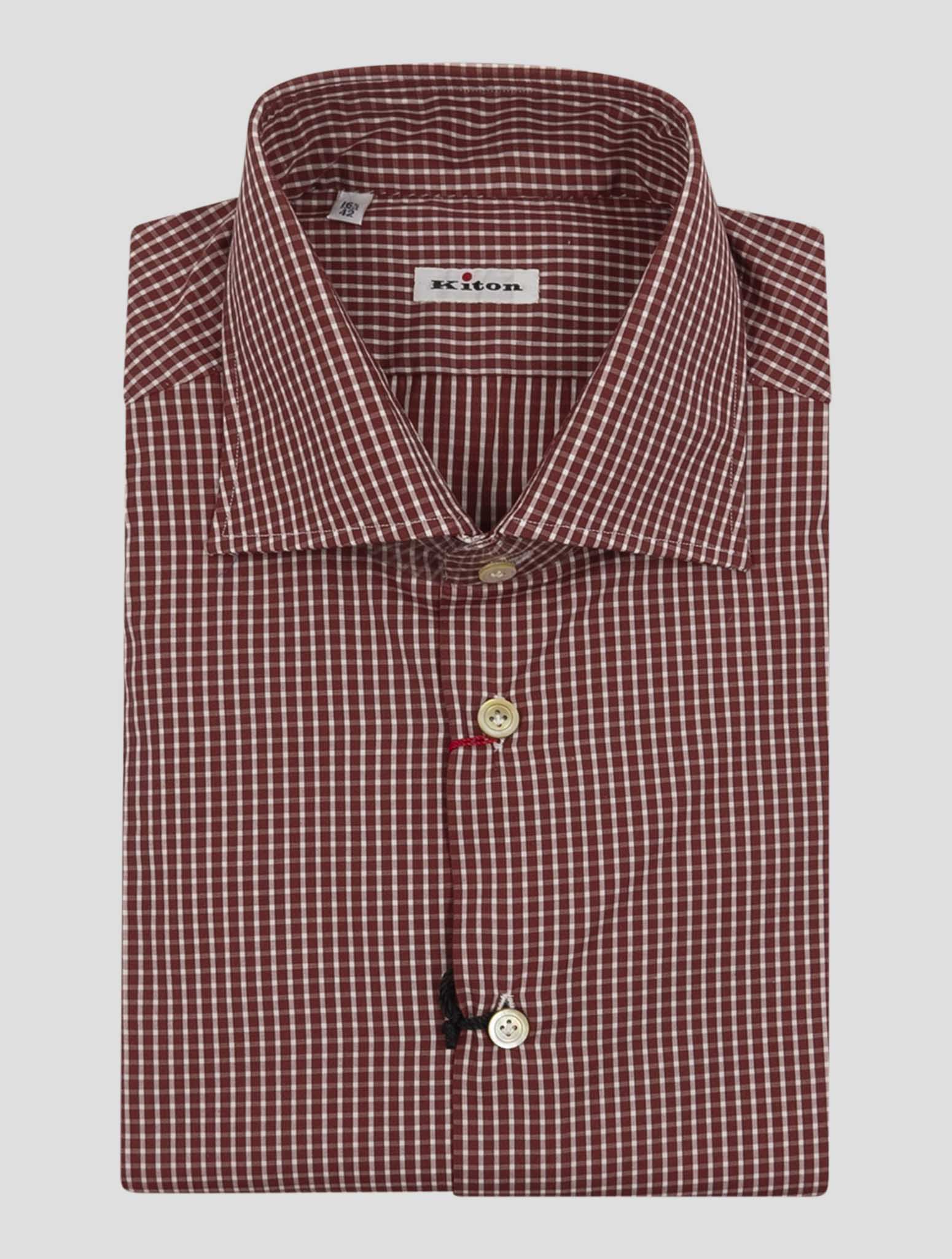 Kiton Red White Cotton Shirt