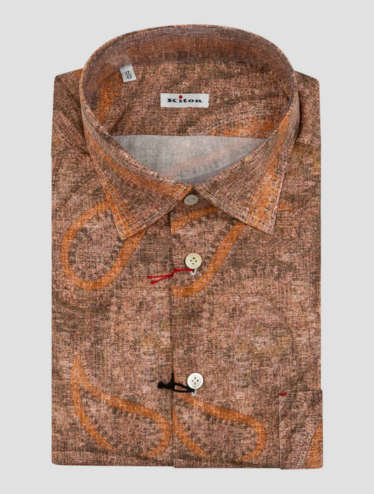 Kiton Orange Cotton Shirt Nerano