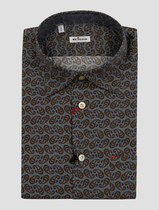 Kiton Multicolor Cotton Shirt Nerano