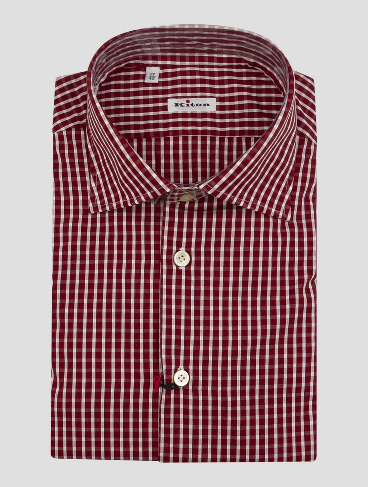 Kiton Red White Cotton Shirt