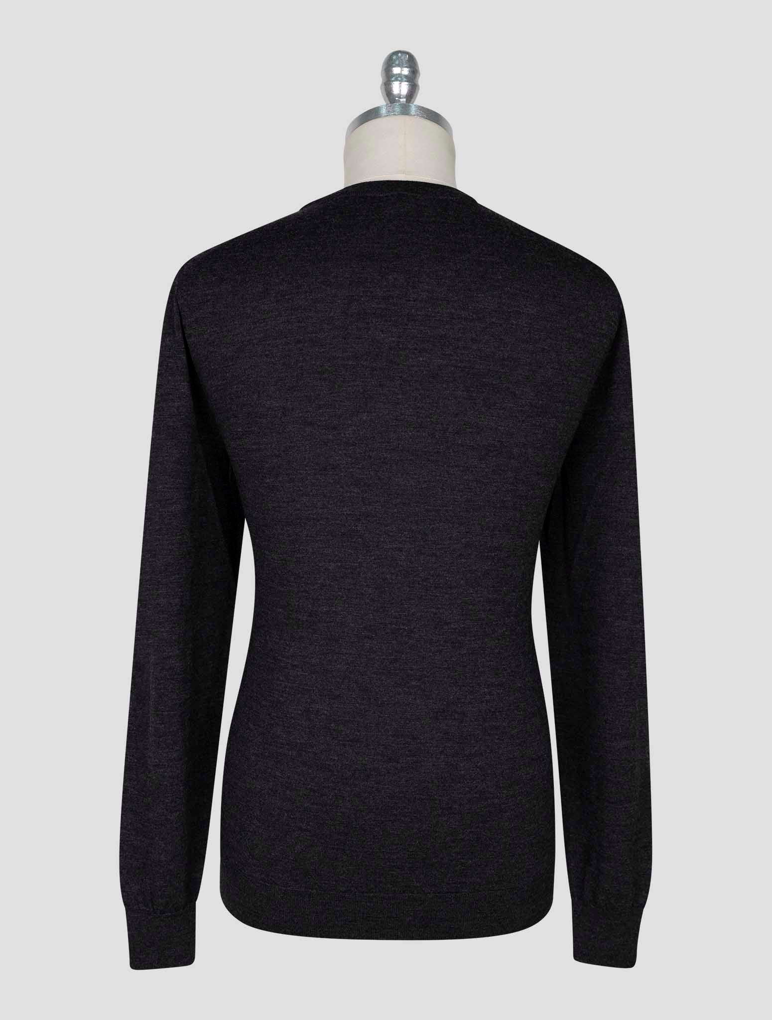 Kiton Dark Gray Wool Sweater Crewneck