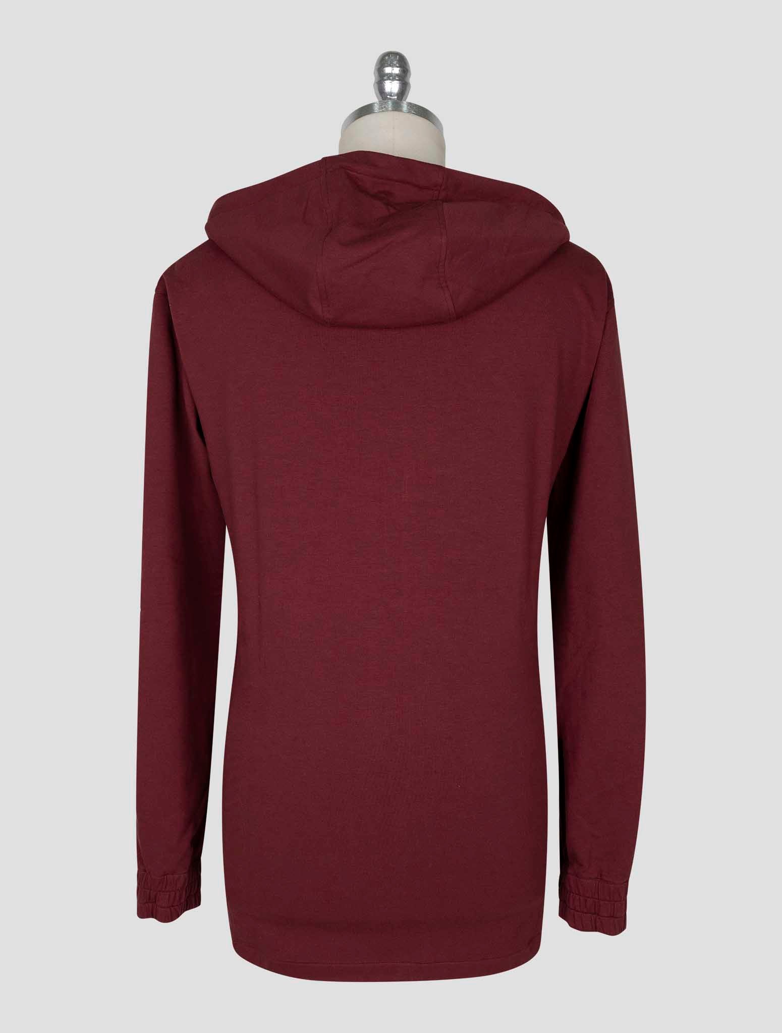 Kiton Burgundy Cotton Ea Sweater Full Zip