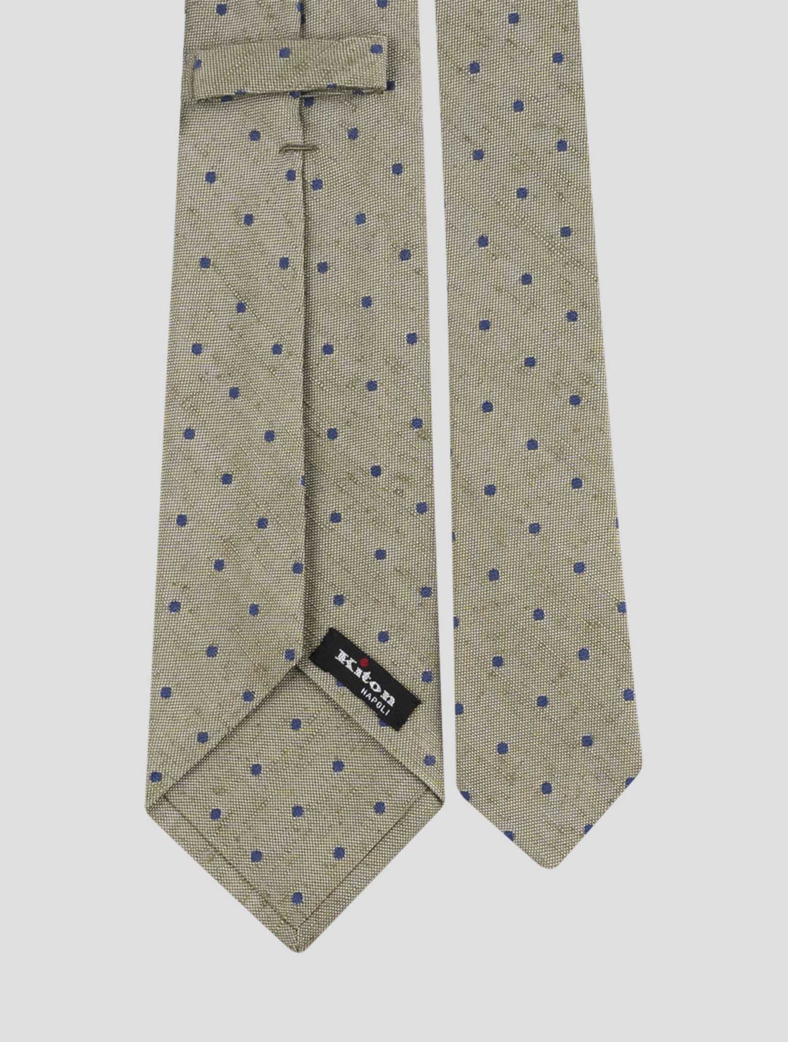 Kiton Green Blue Silk Tie