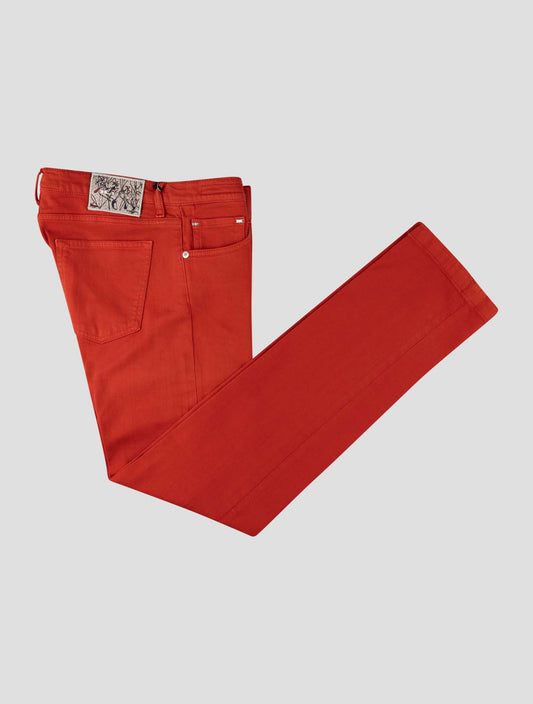 Kiton Red Cotton Ea Jeans