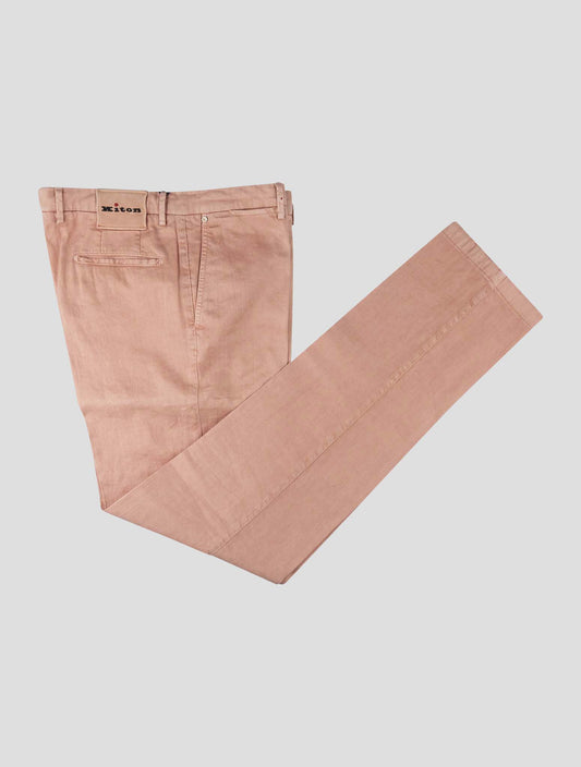 Kiton Pink Linen Cotton Ea Pants