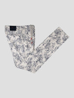 Kiton Blue White Cotton Pants