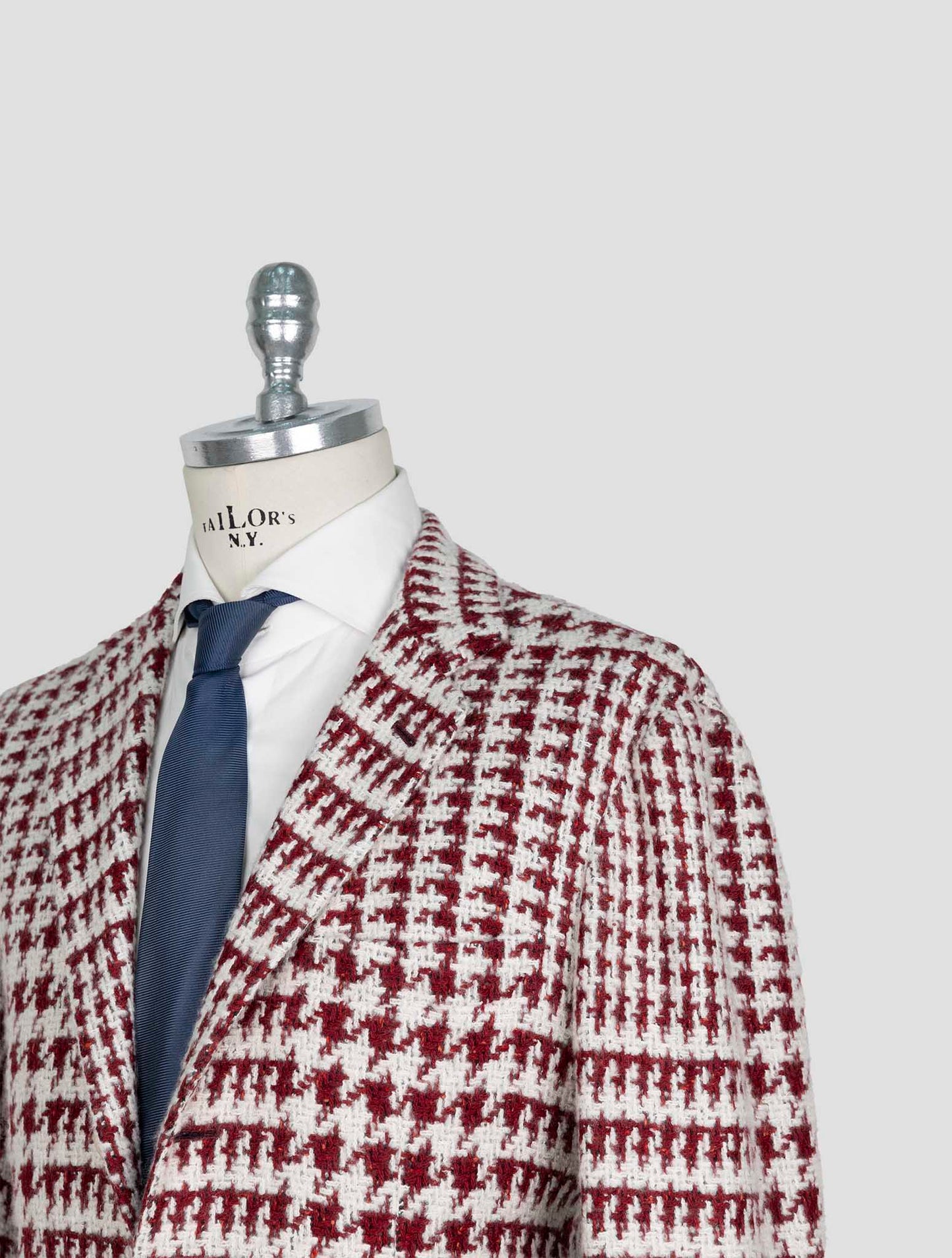 Kiton Red White Cashmere SIlk Blazer