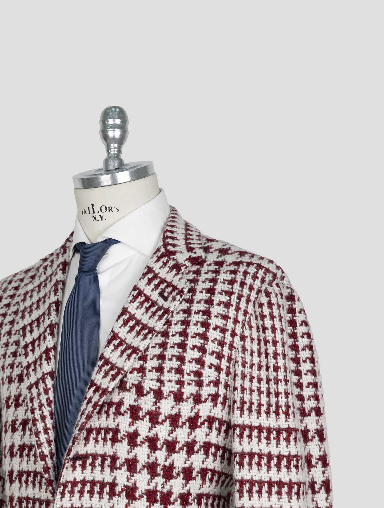 Kiton Red White Cashmere SIlk Blazer