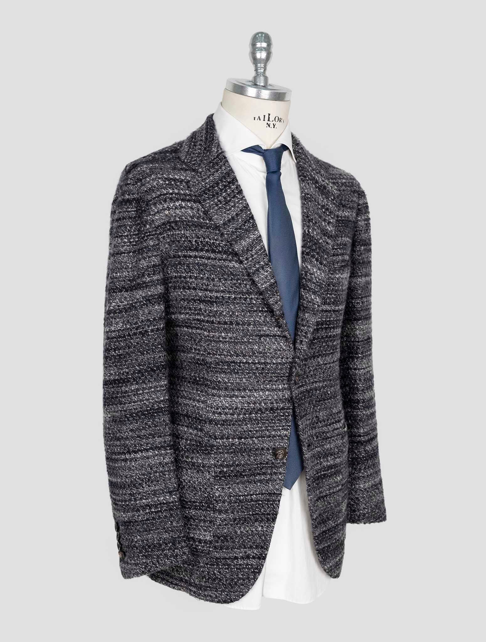 Kiton Dark Gray White Cashmere Silk Blazer