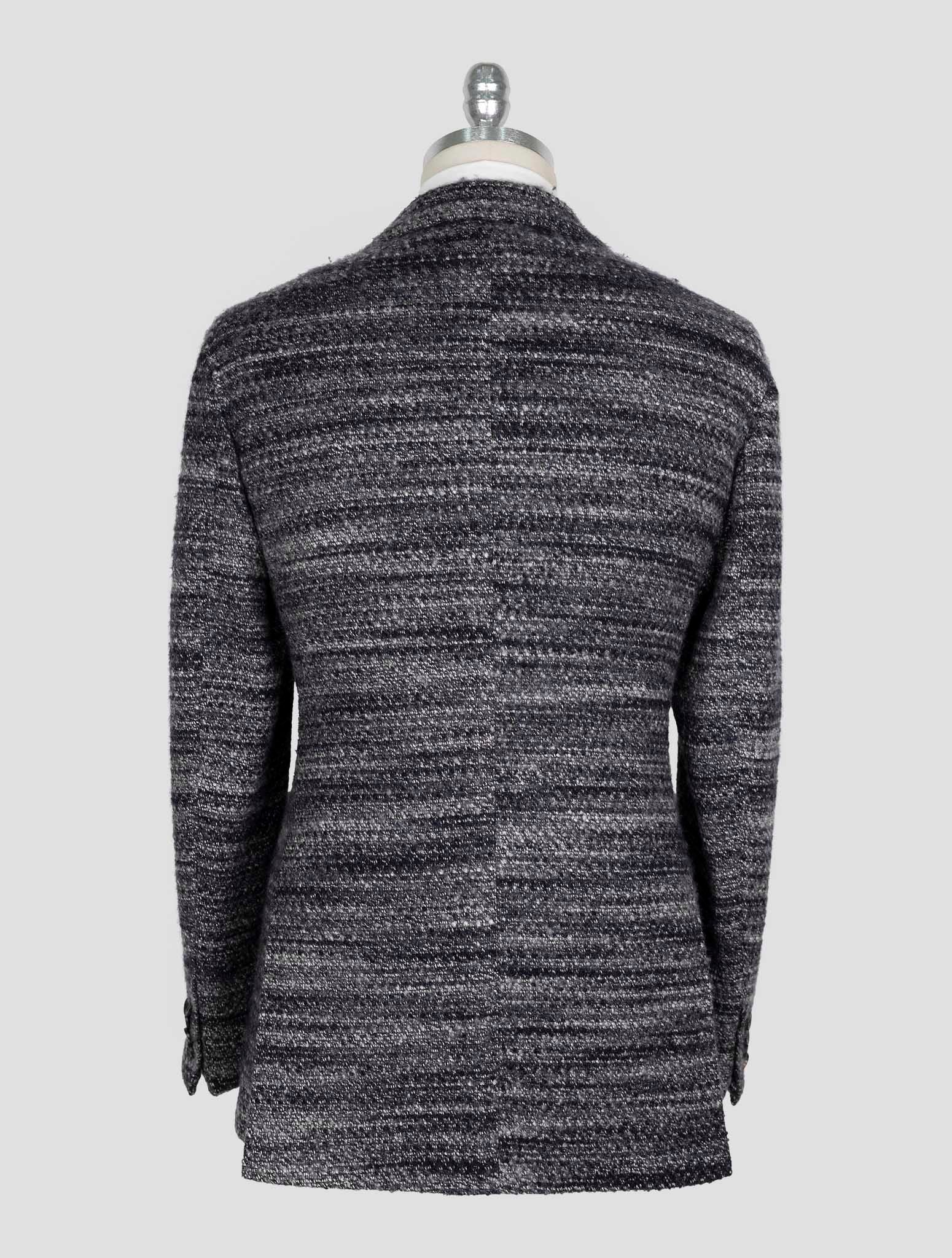 Kiton Dark Gray White Cashmere Silk Blazer