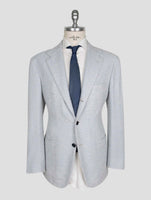 Kiton Light Blue White Cashmere Silk Blazer