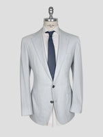 Kiton Light Blue White Cashmere Blazer