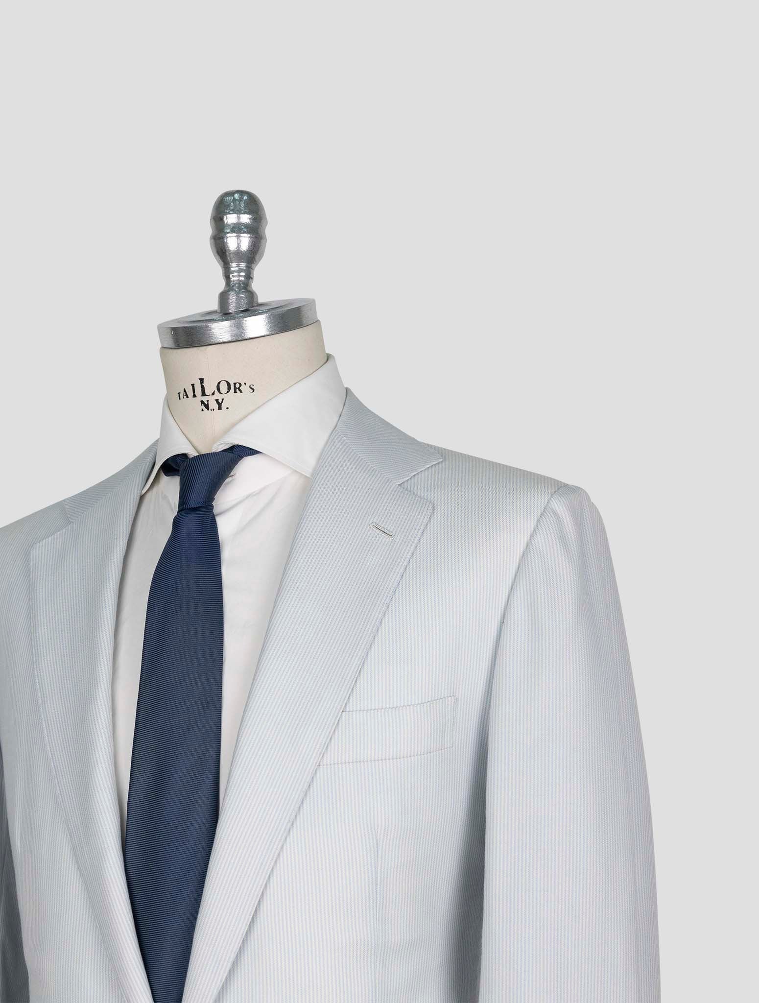 Kiton Light Blue White Cashmere Blazer