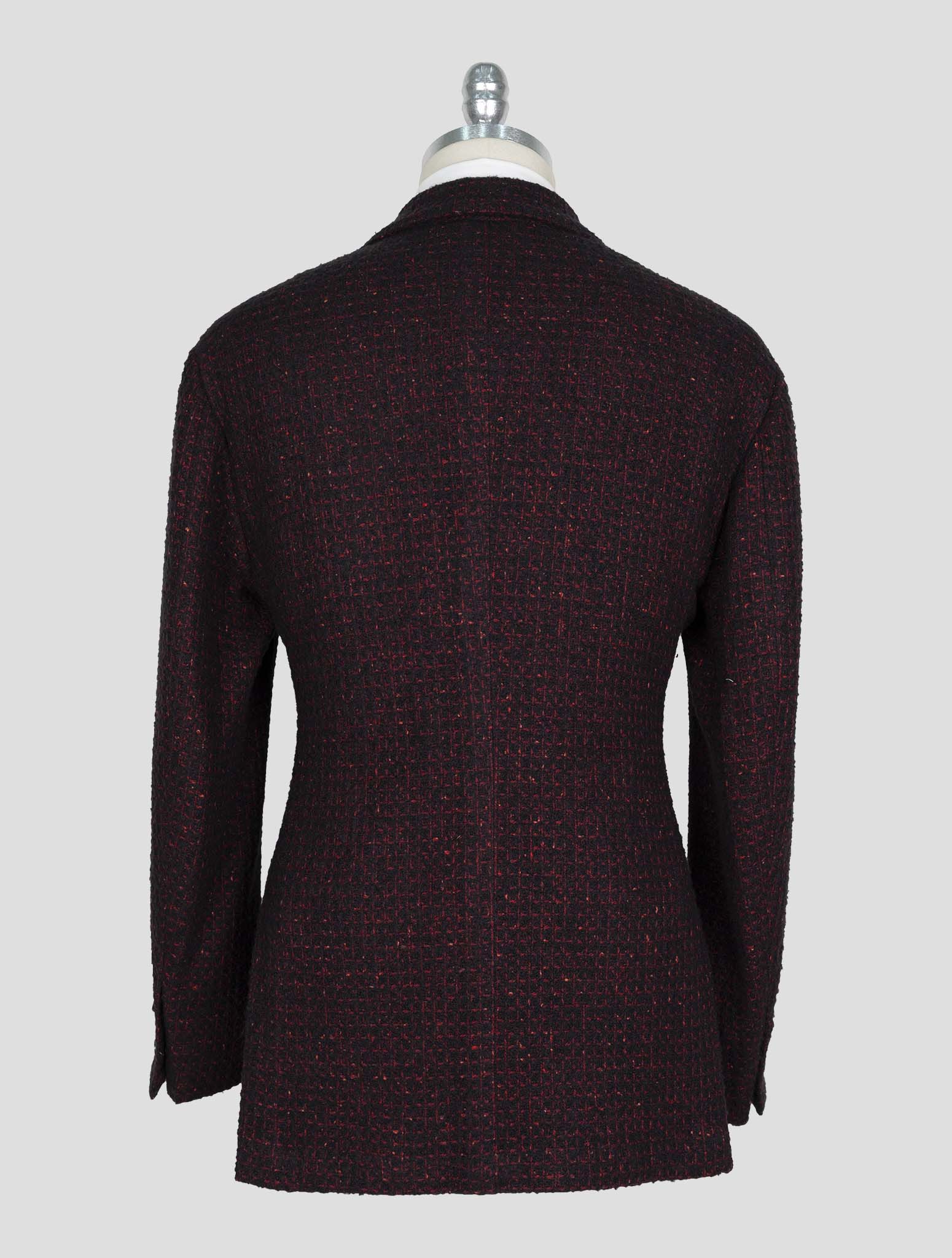 Kiton Burugndy Blue Cashmere Silk Blazer