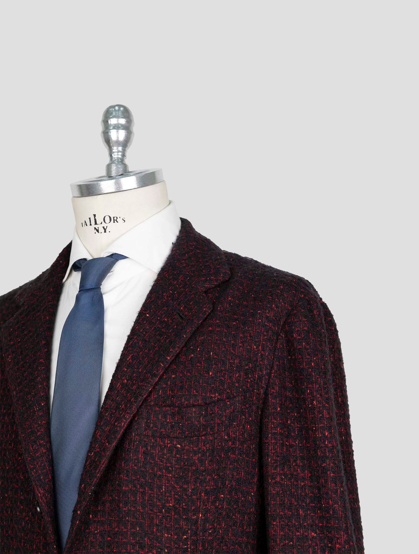 Kiton Burugndy Blue Cashmere Silk Blazer