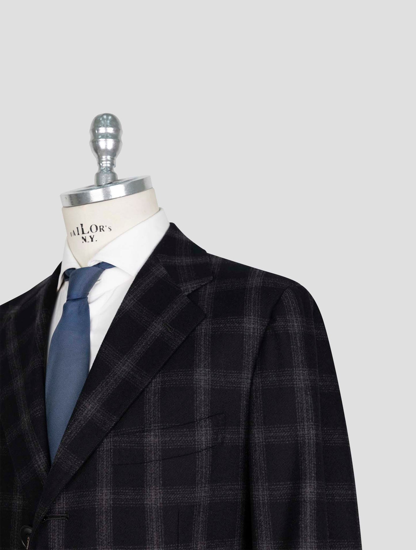 Kiton Dark Gray Virgin Wool 14 Micron Overcoat