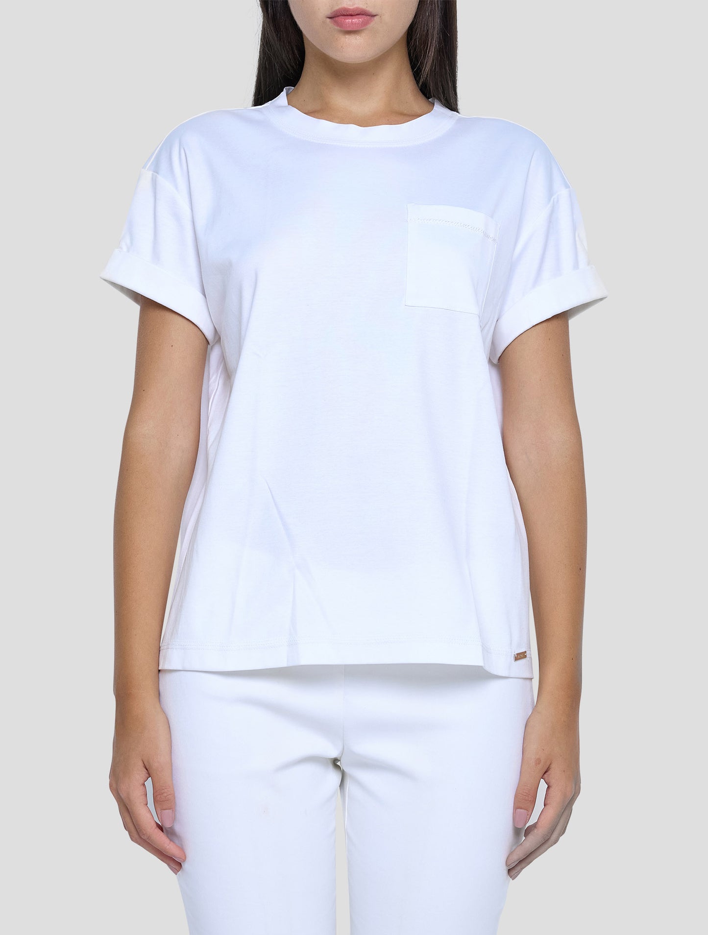 Kiton White Cotton T-Shirt Women