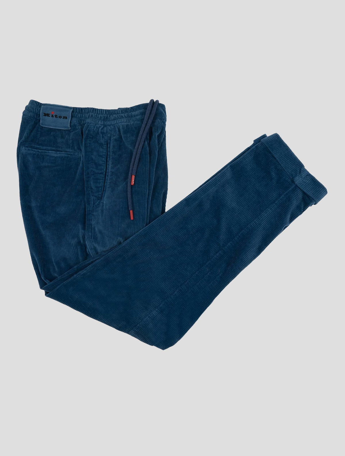 Kiton Blue Cotton Cashmere Ea Velvet Pants