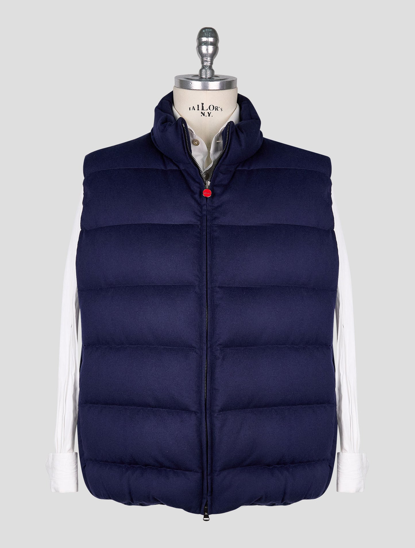 Kiton Blue Cashmere Silk Gilet Coat