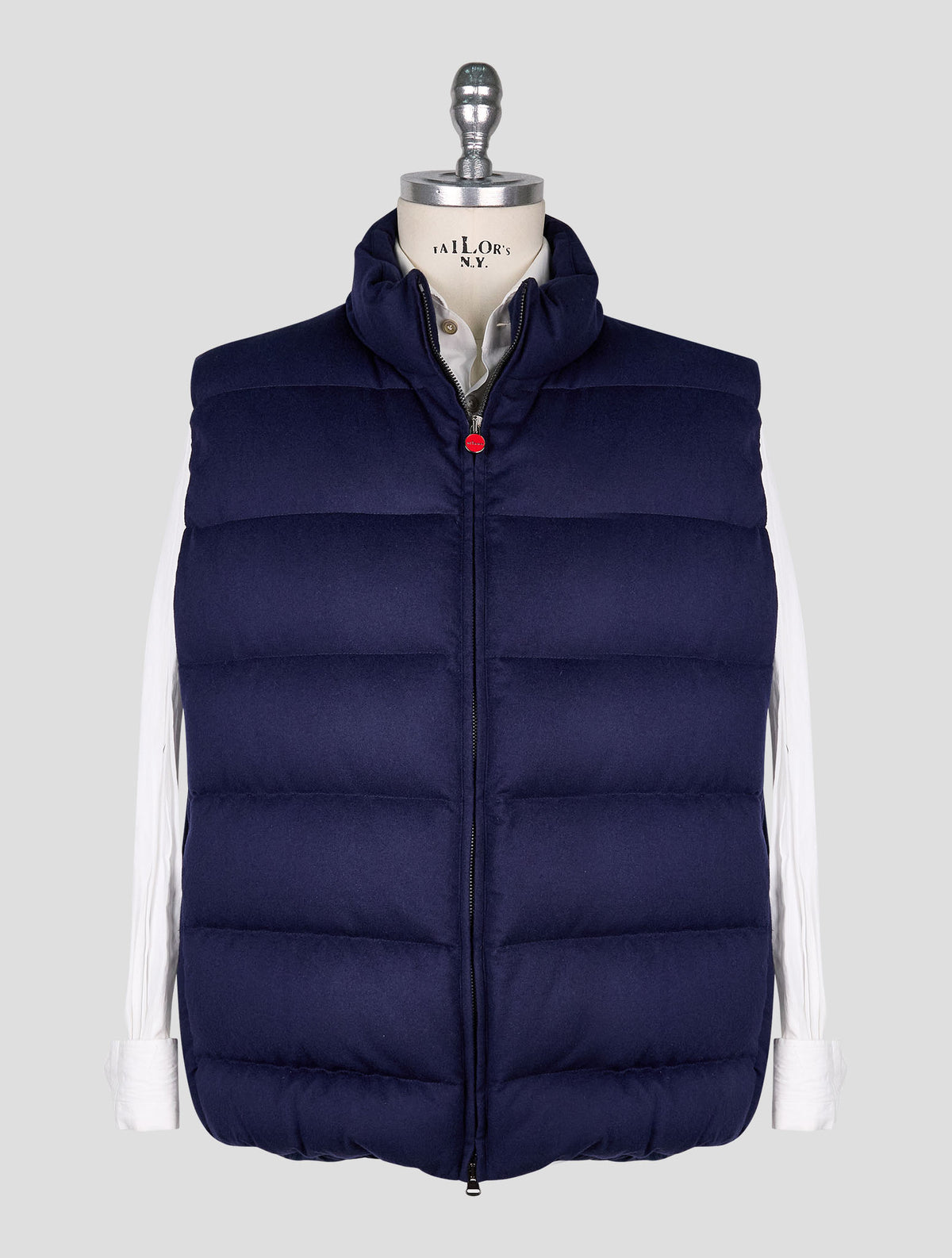 Kiton Blue Cashmere Silk Gilet Coat