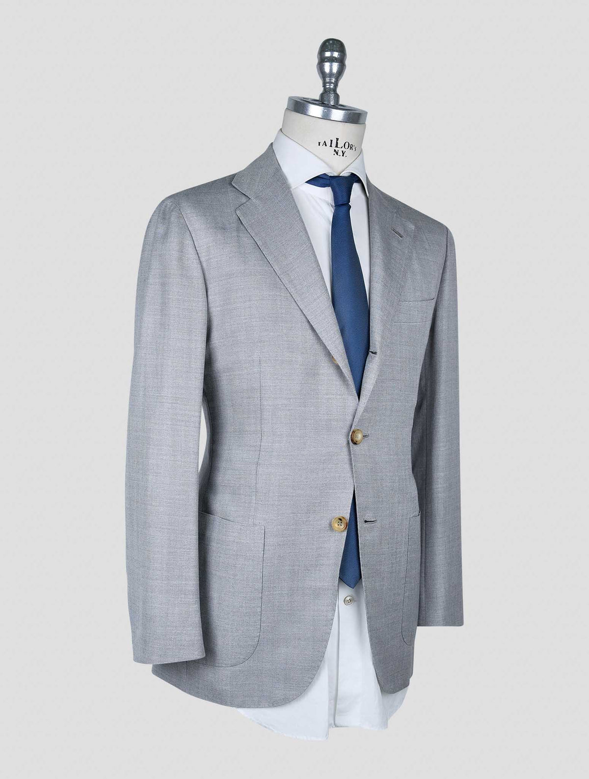 Kiton Gray Cashmere Silk Linen Suit