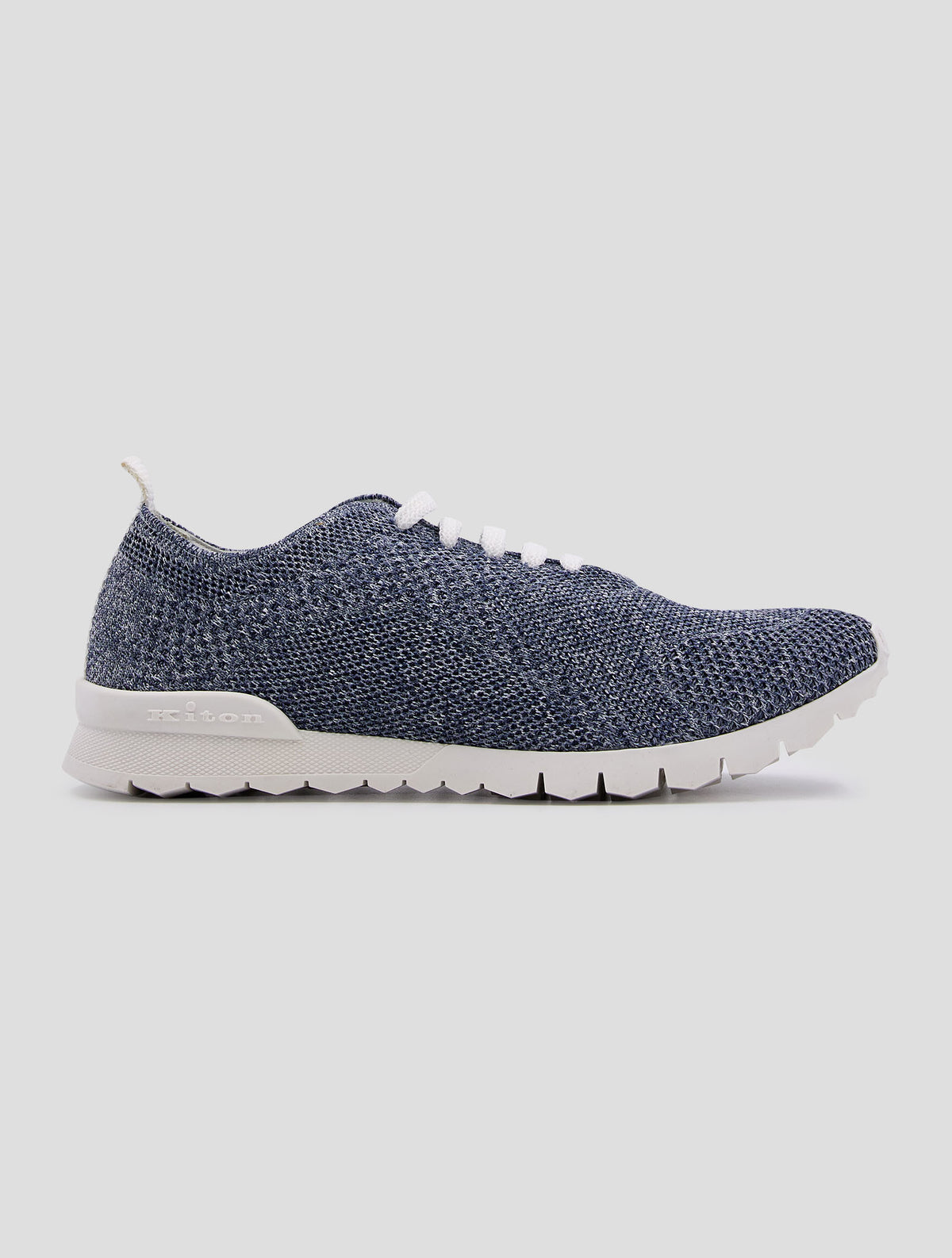 Kiton Blue Cotton Ea Sneakers