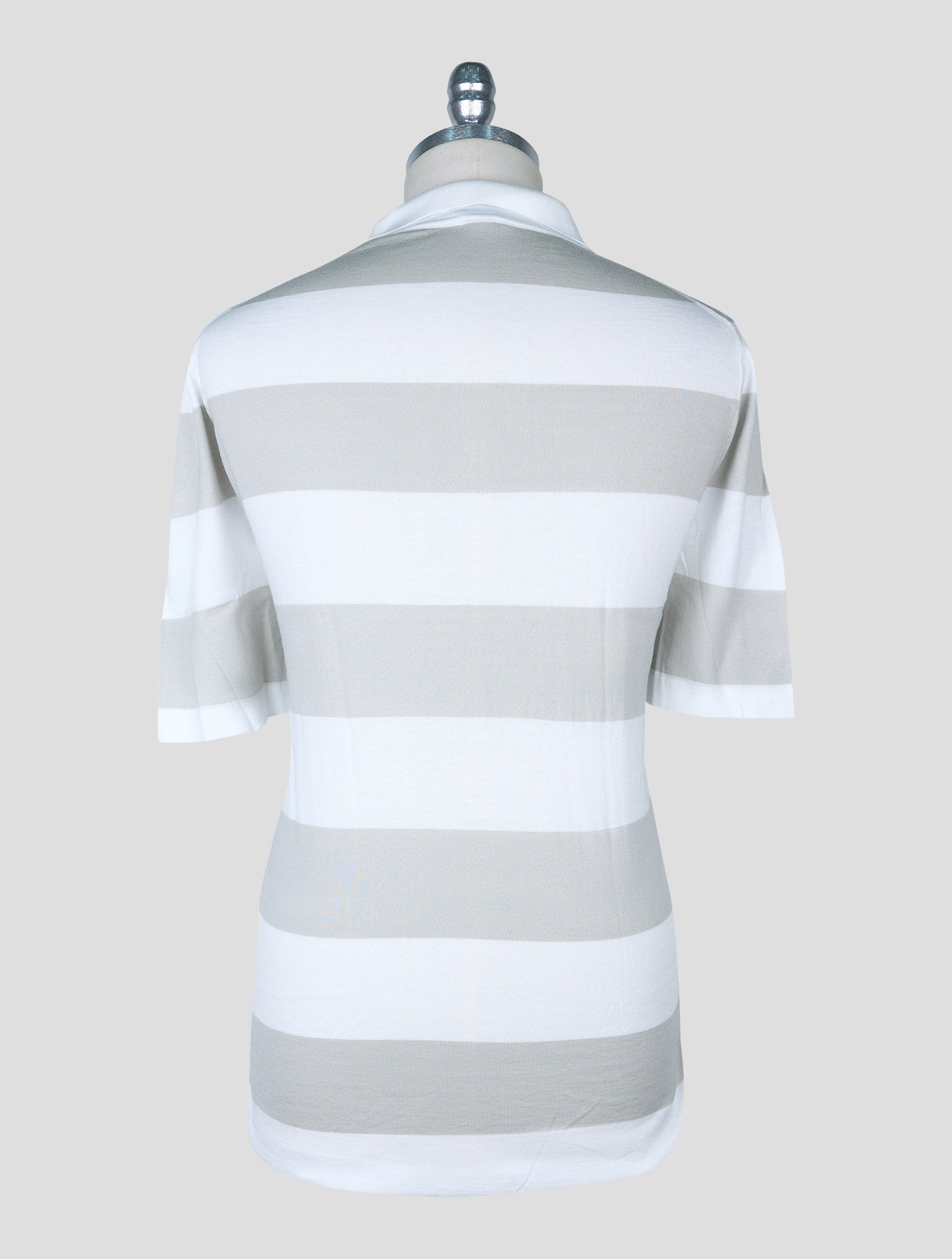 Kiton Beige White Cotton Polo