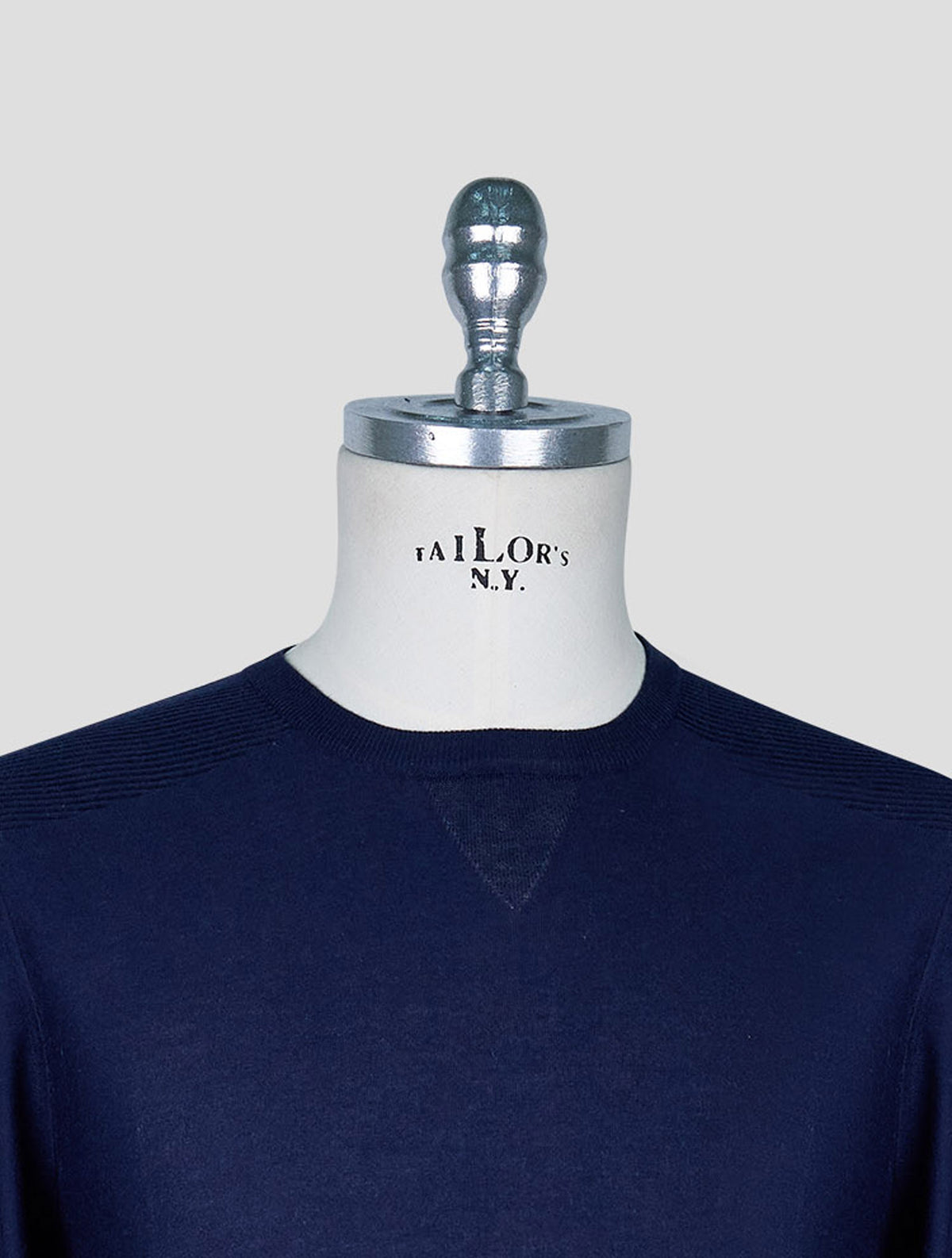 Kiton Light Blue White Cotton Sweater Polo