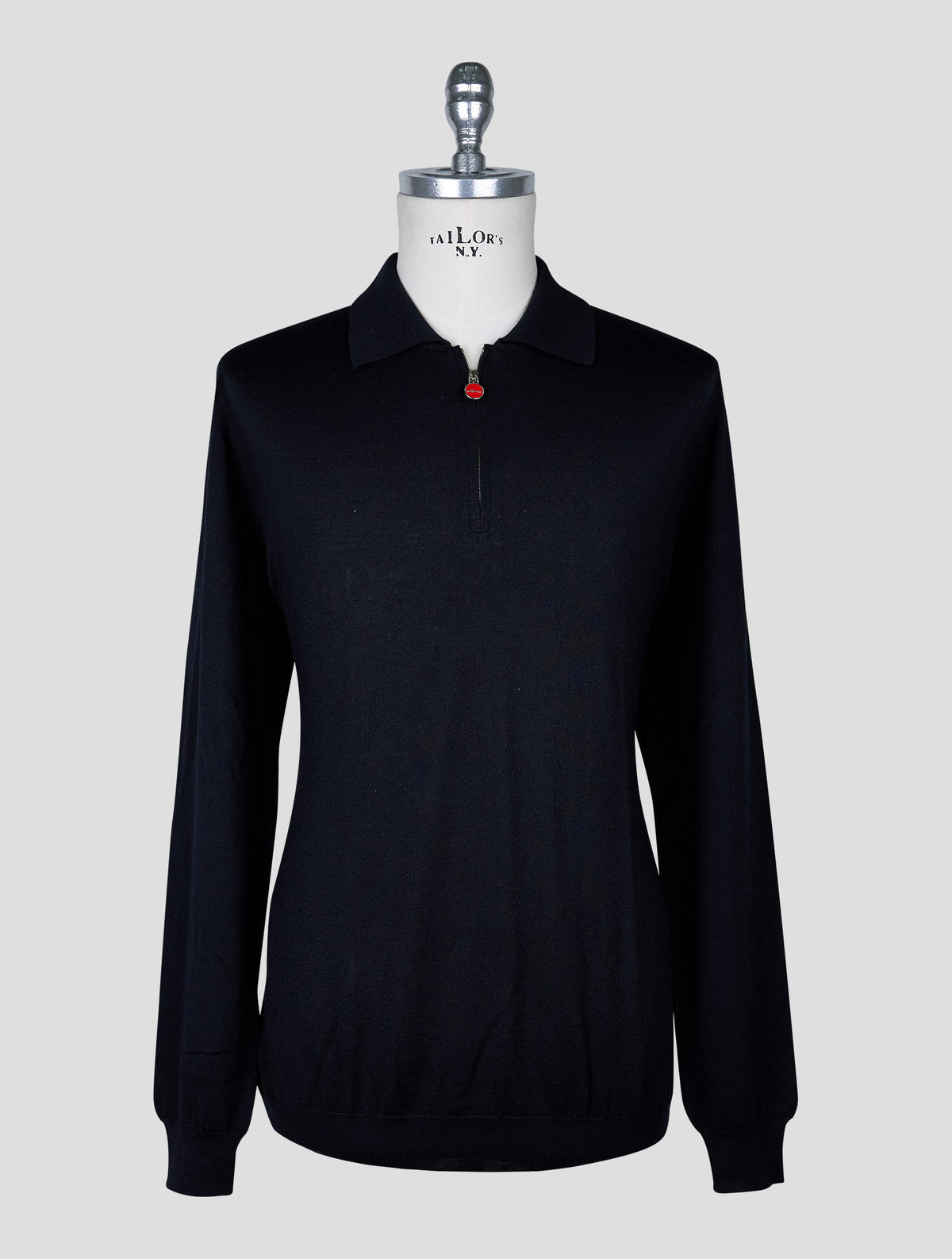 Kiton Black Cashmere Silk Sweater Polo