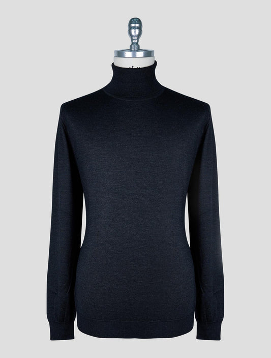Kiton Dark Gray Cashmere Silk Sweater Turtleneck