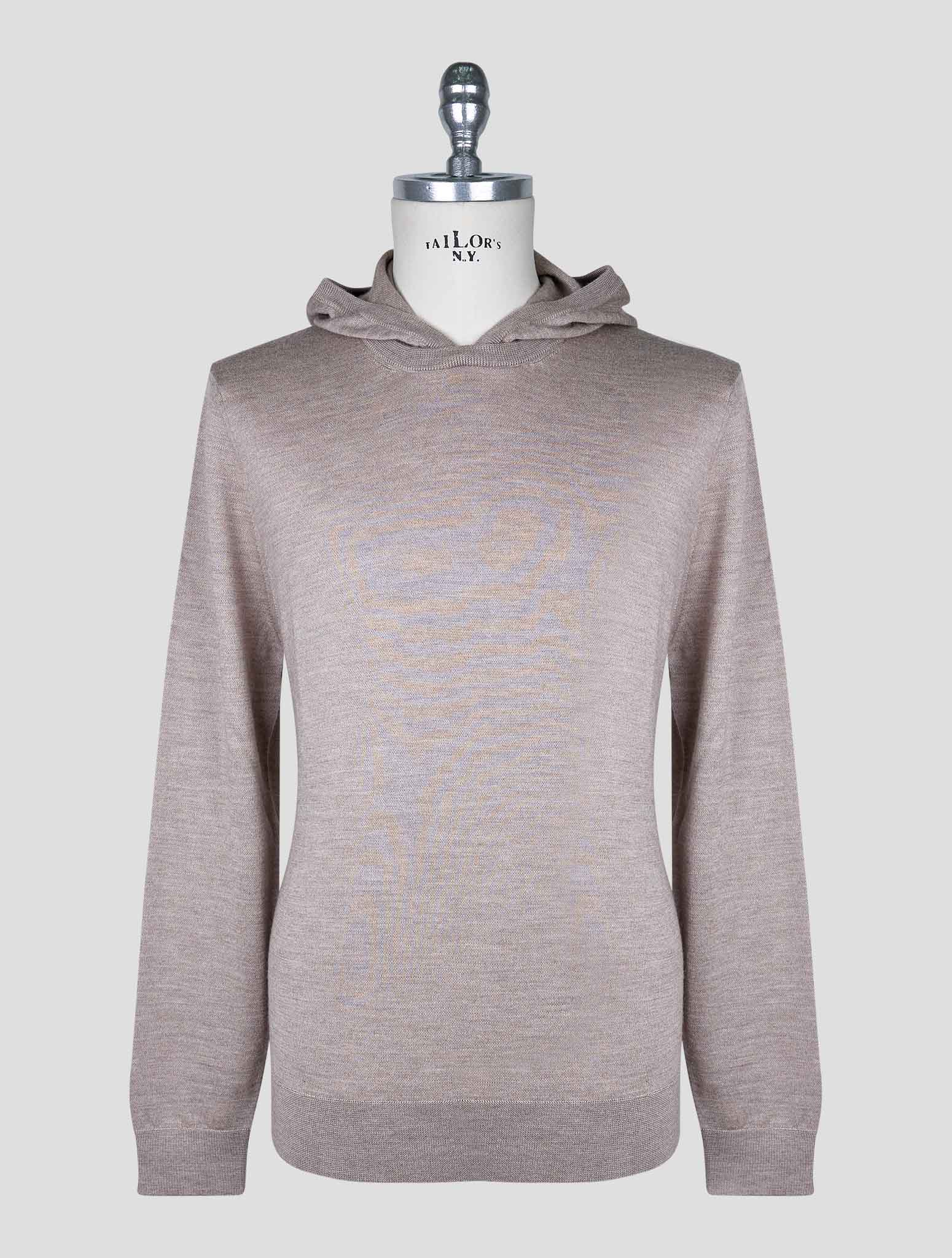 Kiton Brown Cashmere Silk Sweater Hoodie
