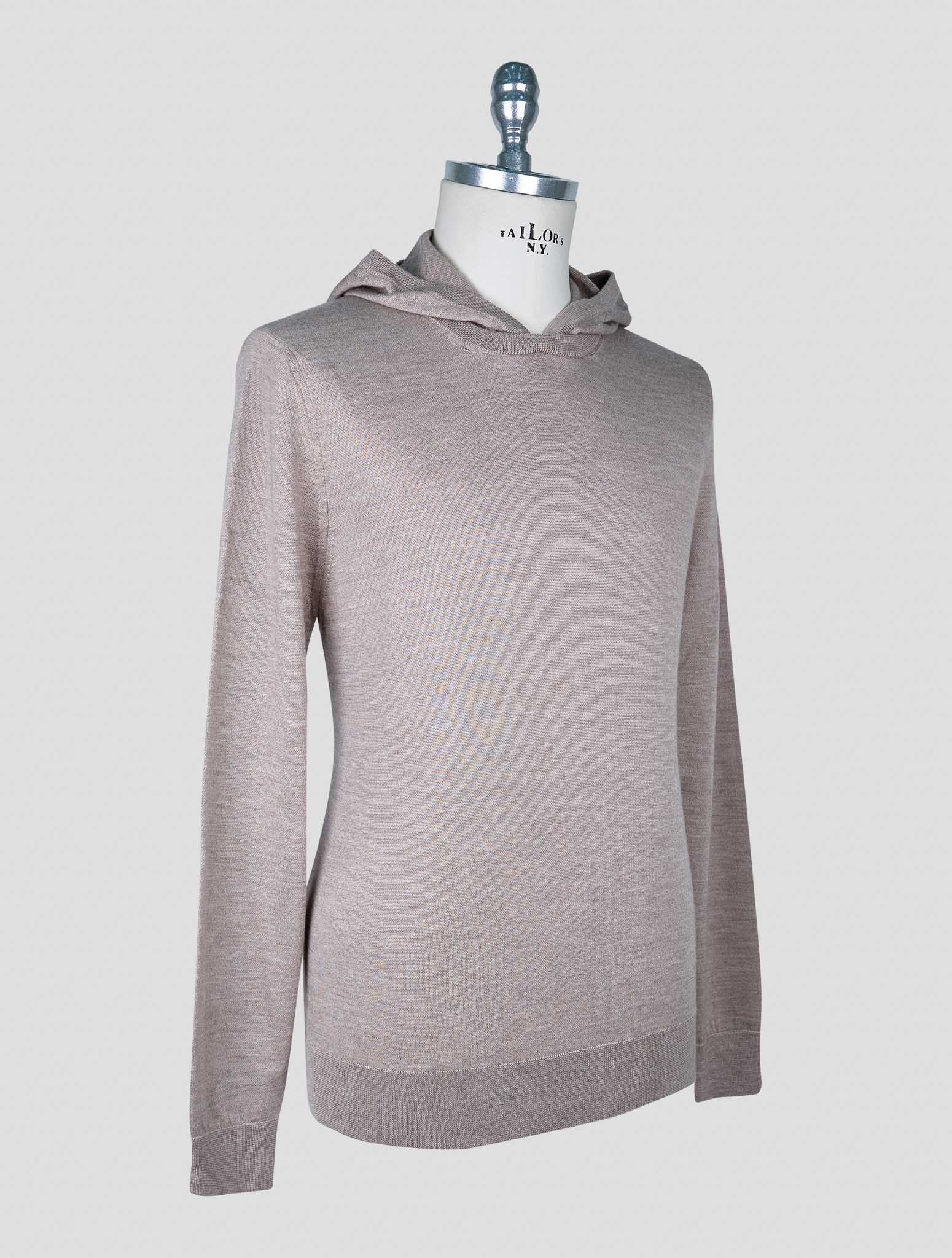 Kiton Brown Cashmere Silk Sweater Hoodie