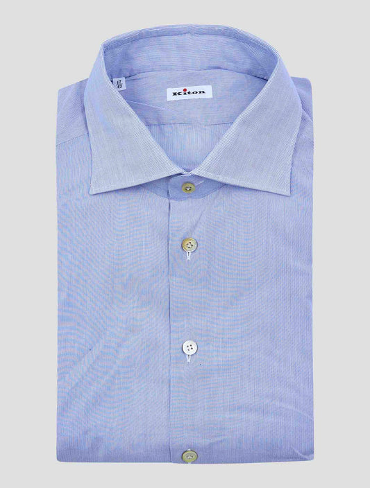 Kiton Light Blue White Cotton Shirt